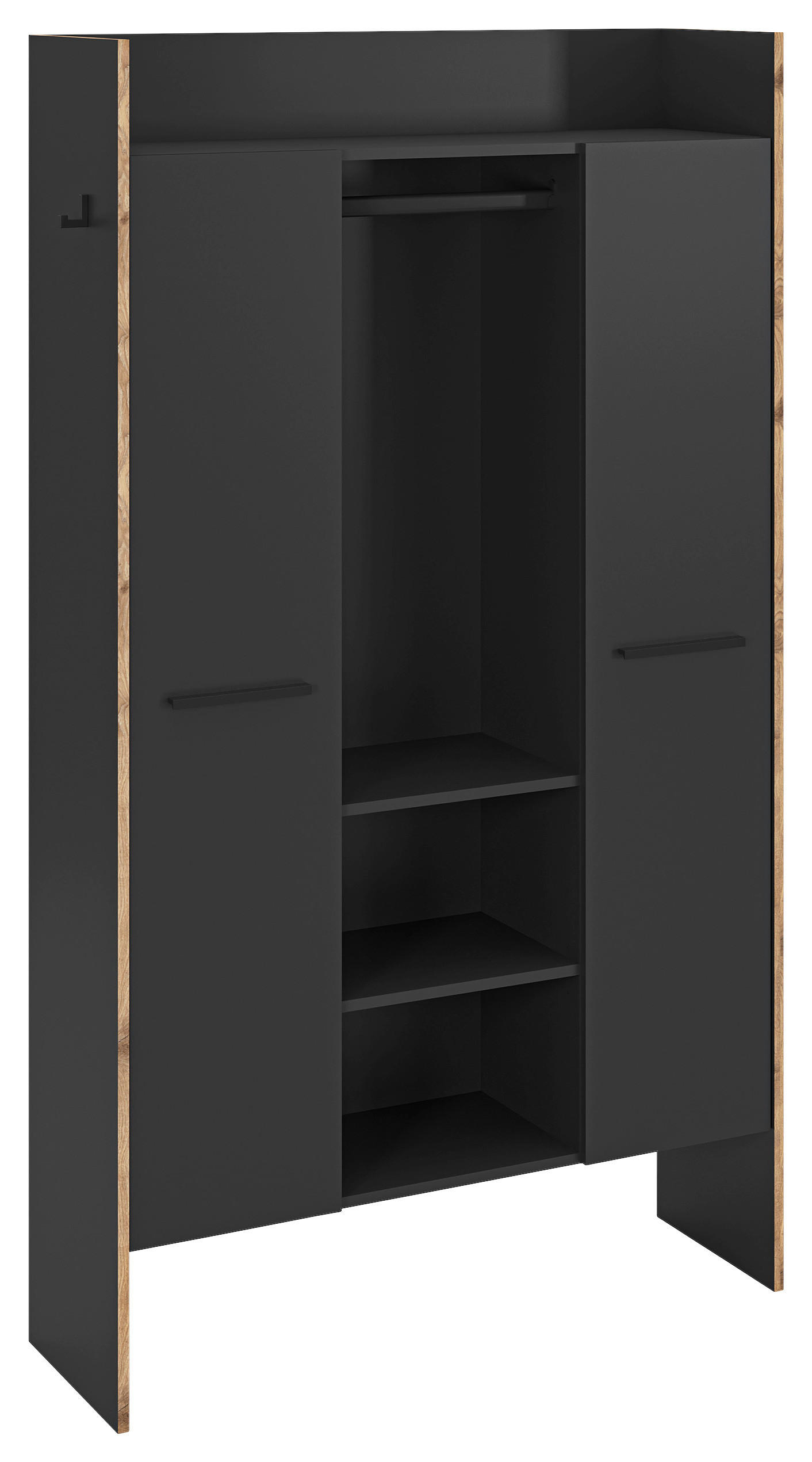 Garderobenschrank Bueno Basalt Nox Oak Nachbildung B/H/T: ca. 105x189x37 cm Bueno - Basalt (105,00/189,00/37,00cm) - xonox.home