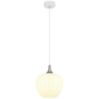 GLOBO Pendelleuchte weiß Chrom Opal Metall Glas H/D: ca. 120x24 cm E27 1 Brennstellen MAXY - weiß/Opal (24,00/120,00cm) - GLOBO
