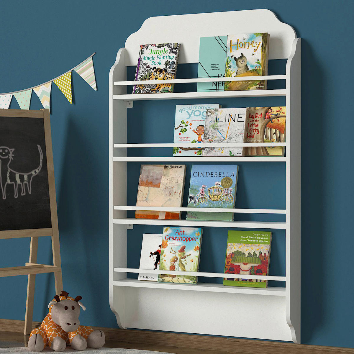 Regal Montessori weiß B/H/T: ca. 80x120x12 cm Montessori - weiß (80,00/120,00/12,00cm) - moebel17