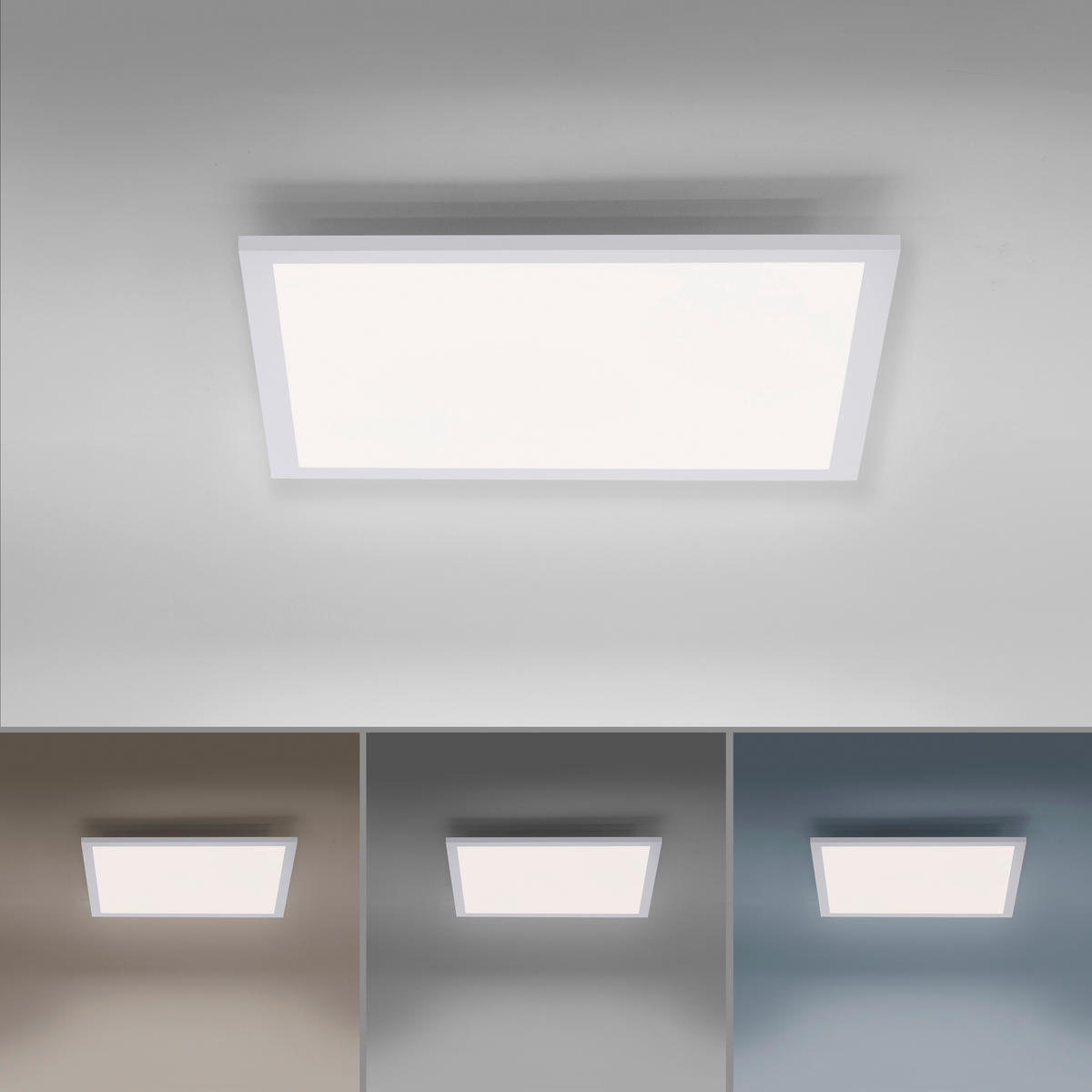 Just Light LED-Deckenpanel FLAT 14531-16 weiß Kunststoff Metall B/H/T: ca. 45x5,6x45 cm 1 Brennstellen FLAT - weiß (45,00/5,60/45,00cm) - Just Light