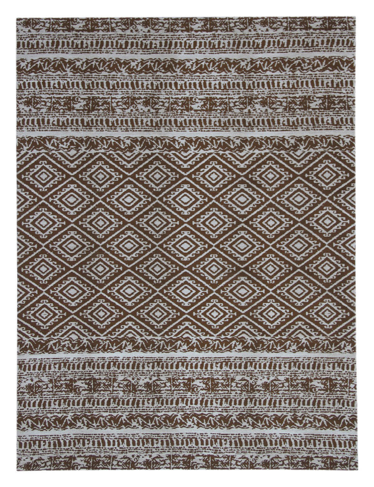 Kayoom Flachgewebeteppich Sunny 110 braun B/L: ca. 120x170 cm Sunny 110 - braun (120,00/170,00cm) - Kayoom