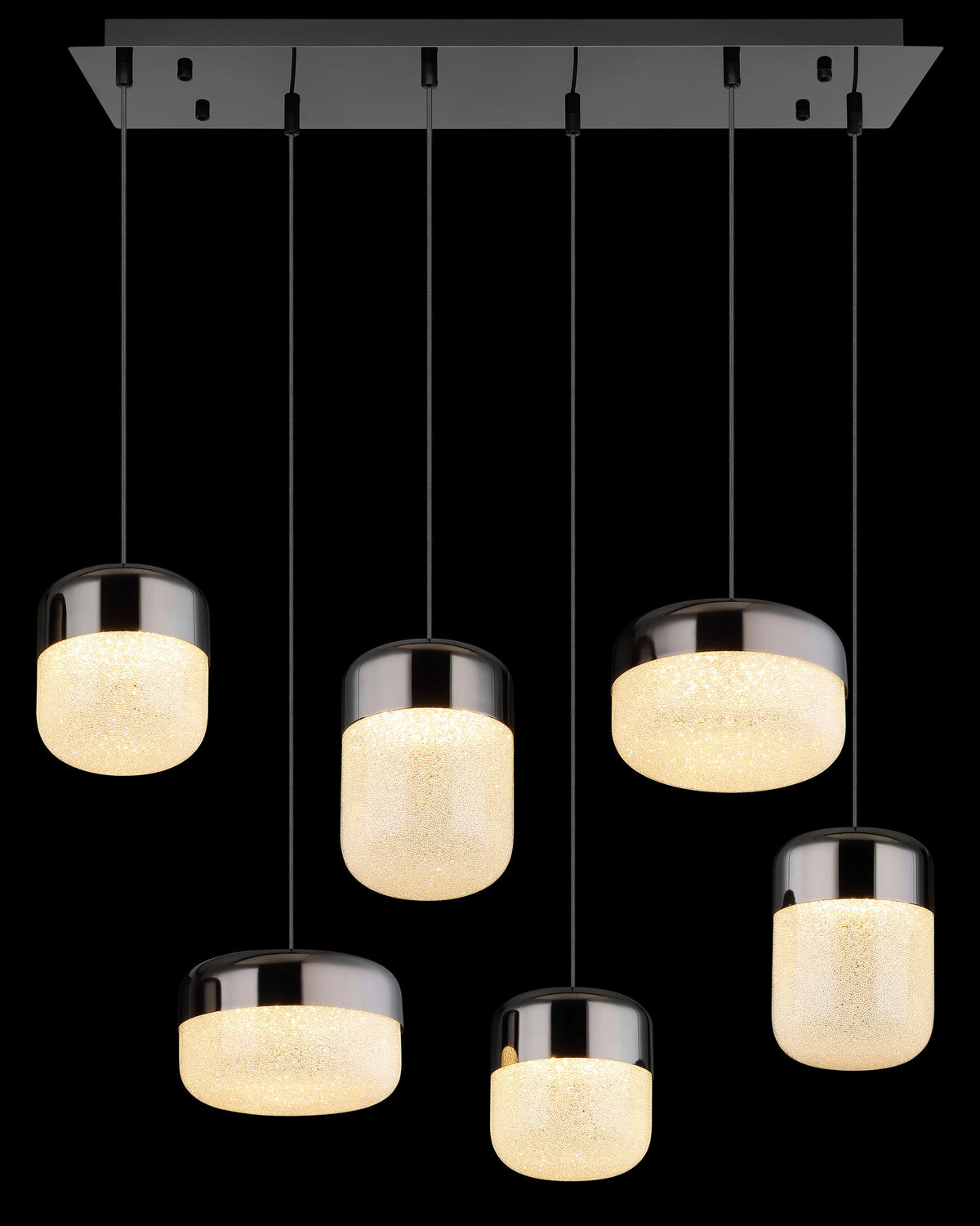 GLOBO LED-Pendelleuchte transparent Graphit Glas Metall B/H/T: ca. 32x150x80 cm CRISTALLICA - Graphit/transparent (32,00/150,00/80,00cm) - GLOBO