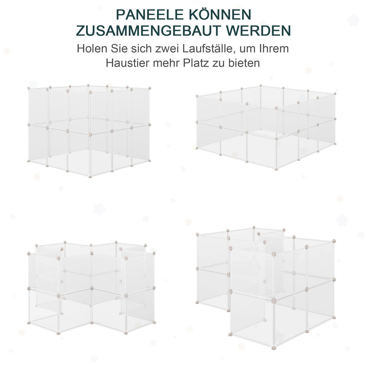 PawHut Stall weiß Edelstahl B/H/L: ca. 105x105x45 cm Laufstall - weiß (45,00/105,00/105,00cm) - PawHut