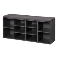 Kesper Schuhregal grau Spanplatte B/H/T: ca. 103,5x48x29,5 cm Schuhregal_mit_Sitzkissen - grau (103,50/48,00/29,50cm) - Kesper