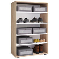 Schuhregal Lona Eiche Sonoma Nachbildung weiß B/H/T: ca. 70x110x37 cm Lona - Eiche/weiß (70,00/110,00/37,00cm) - VCM Möbel