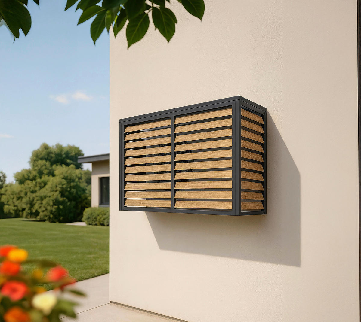 Westmann Verkleidung Wärmepumpe Boxa Holzoptik B/H/L: ca. 140x97x56 cm Boxa - Holzoptik (56,00/140,00/97,00cm) - Westmann