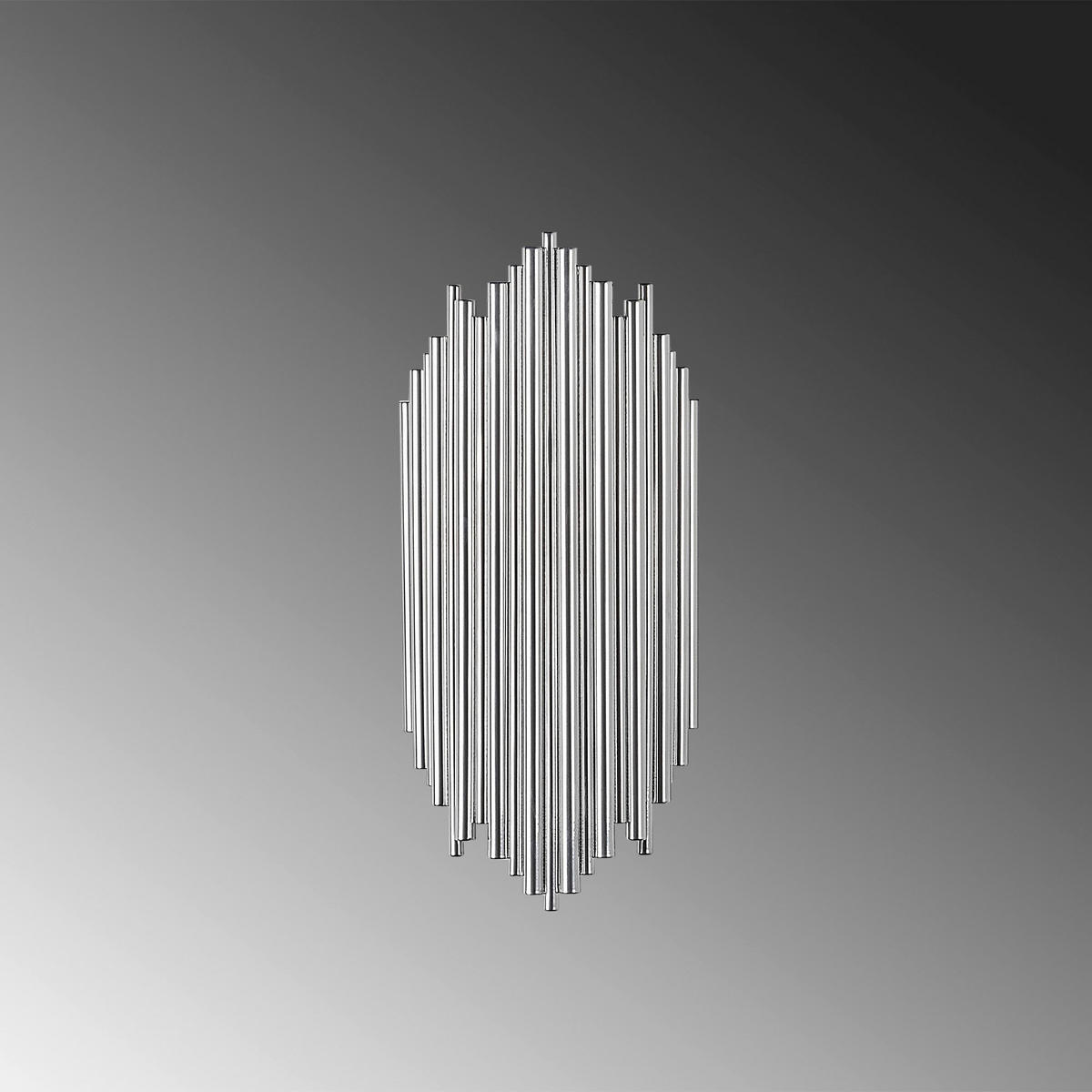 Opviq Wandleuchte Chrom Metall B/H/L: ca. 8x40x18 cm E14 1 Brennstellen Kara - Chrom (18,00/8,00/40,00cm) - Opviq