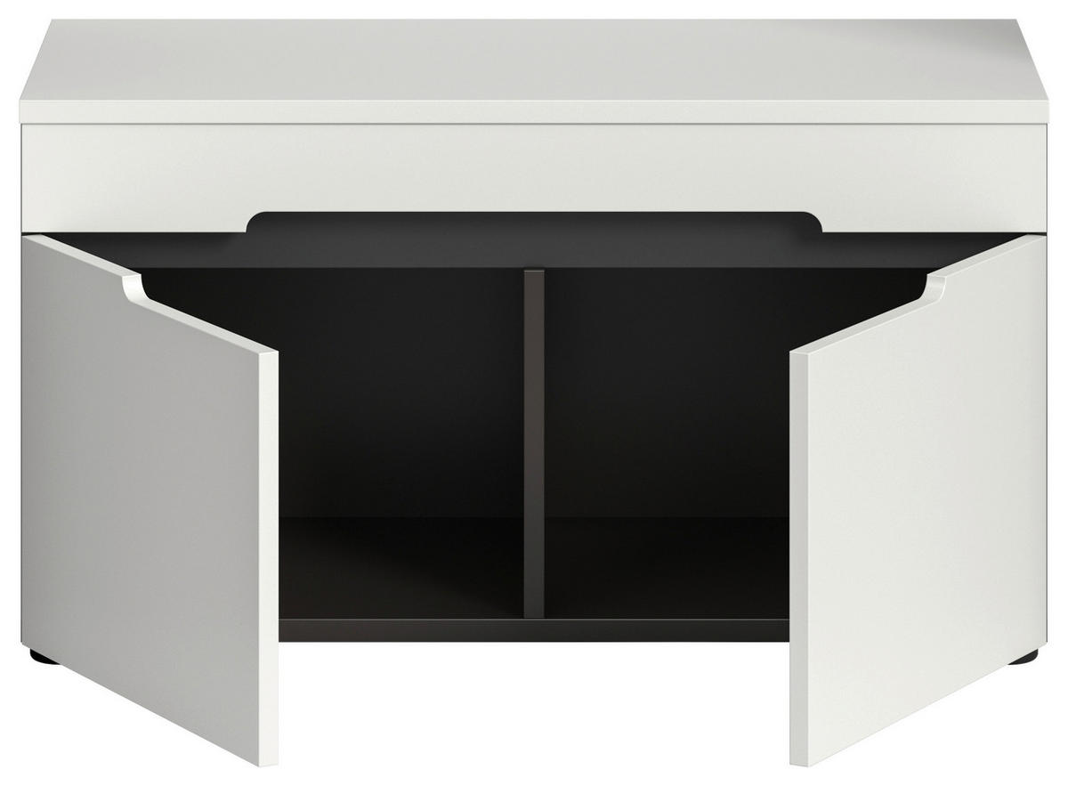 Sitzbank Canu basaltgrau Nachbildung weiß B/H/T: ca. 80x45x37 cm Canu - weiß/basaltgrau (80,00/45,00/37,00cm) - xonox.home