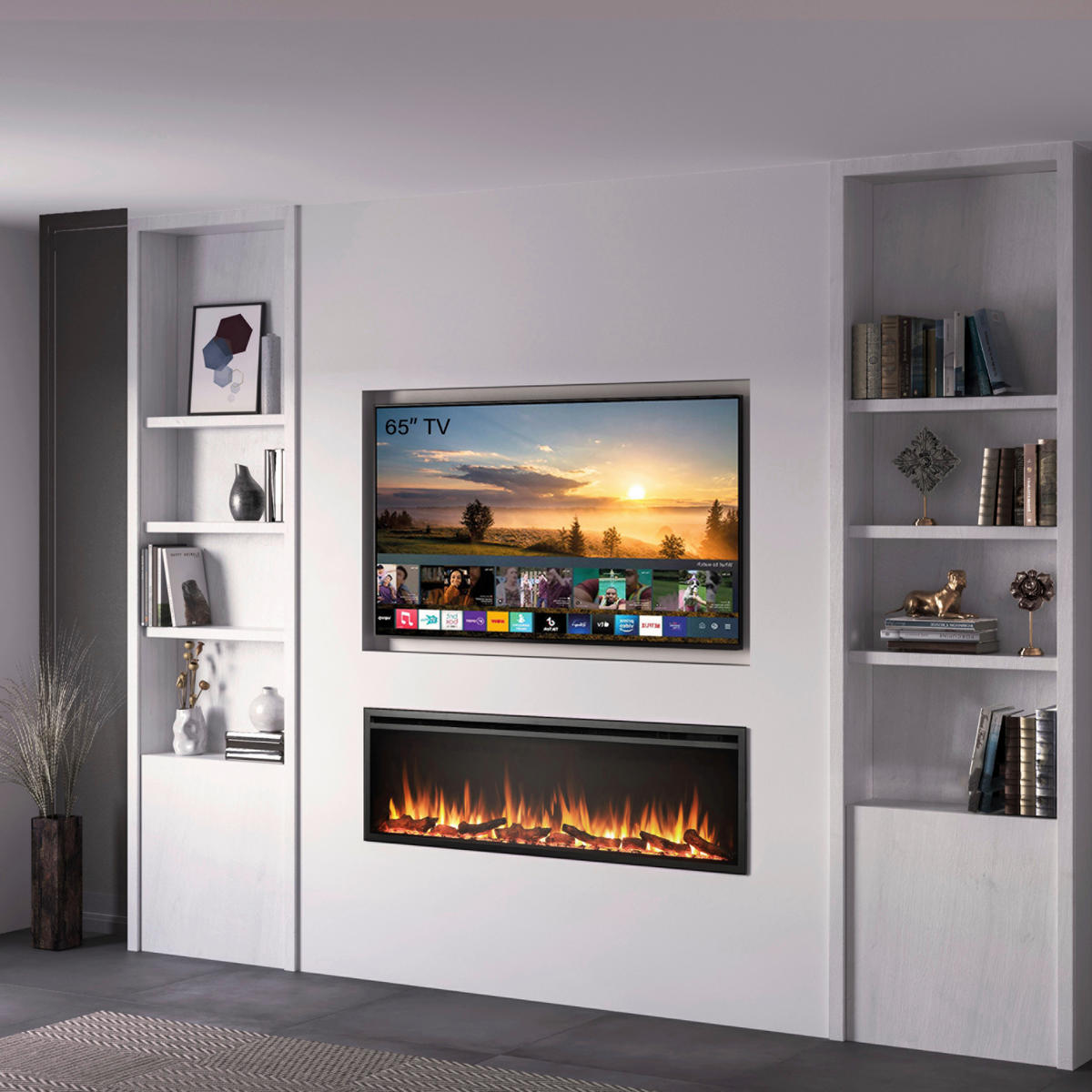 Balderia Elektrischer-Kamin Atlanta EF288B schwarz B/H/L: ca. 14,7x48x152,4 cm Elektro-Kamin Atalanta 60" - schwarz (152,40/14,70/48,00cm) - Balderia