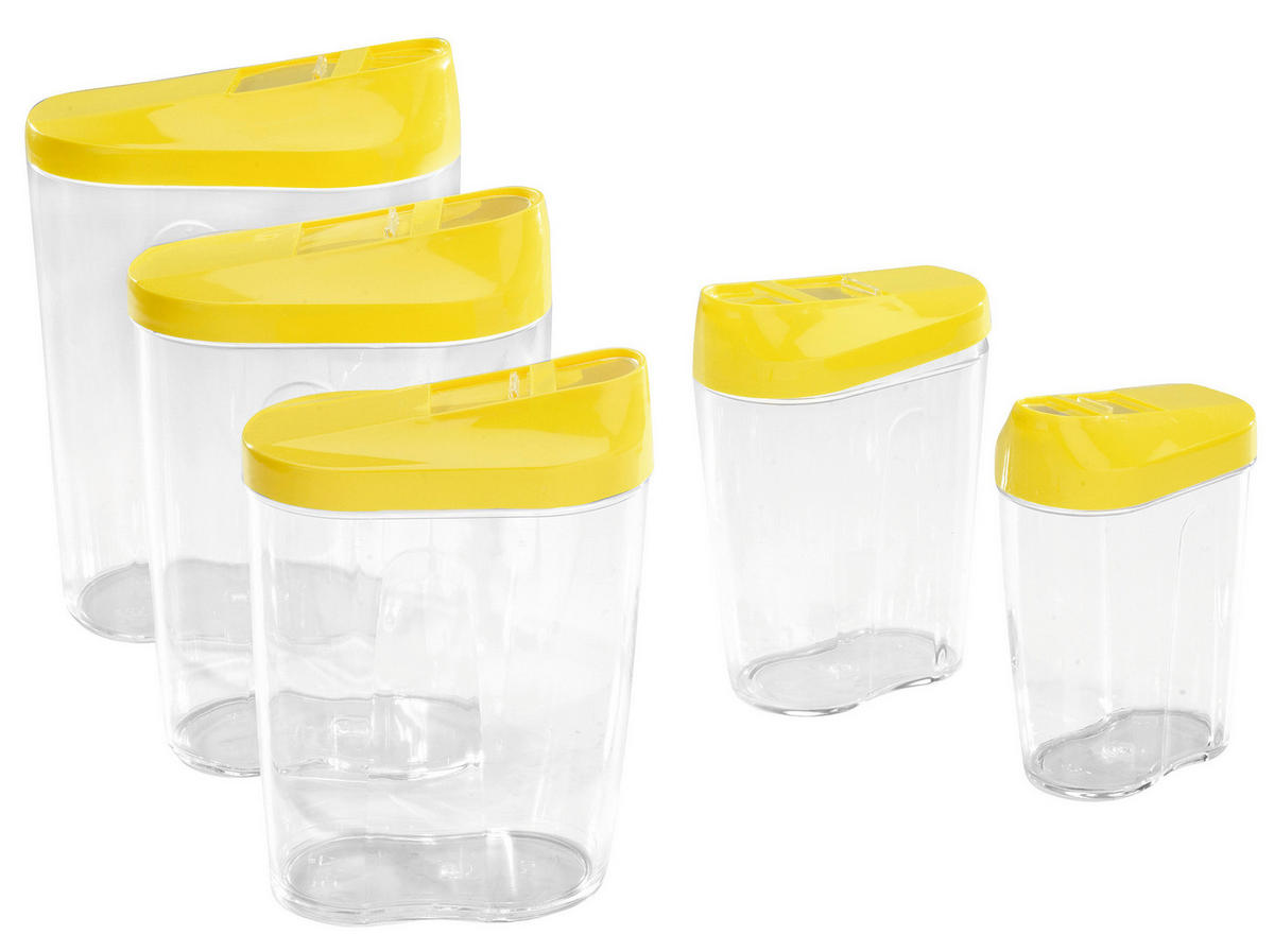 Schüttdosenset sortiert B/H/L: ca. 9x20,5x15 cm Schüttdose_ 5tlg. - sortiert (15,00/9,00/20,50cm)