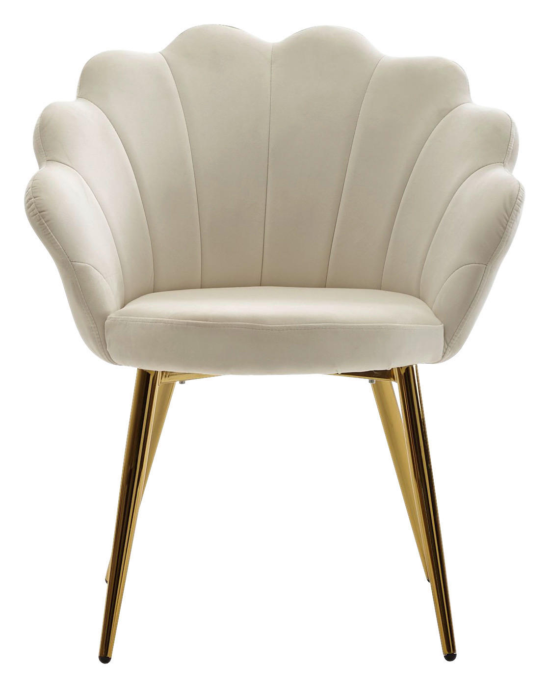 Stuhl weiß gold Stoff Eisen B/H/T: ca. 47,5x80x53 cm Esszimmerstuhl - gold/weiß (47,50/80,00/53,00cm) - Wohnling