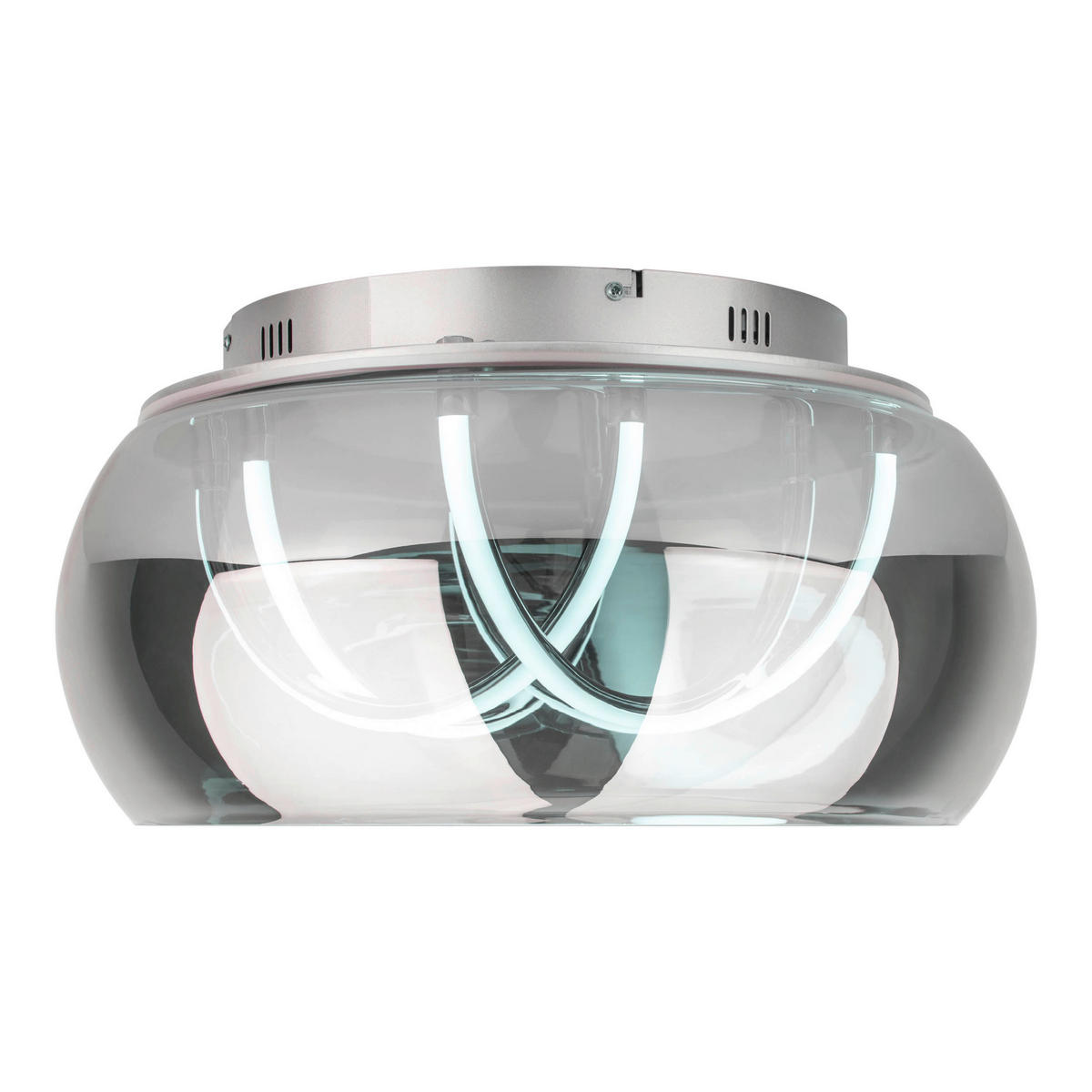 Näve Leuchten LED-Deckenleuchte Chrom Metall Glas B/H/T/D: ca. 45x23,5x45x45 cm MALOU - Chrom (45,00/23,50/45,00cm) - Näve Leuchten