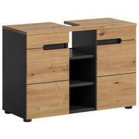 Waschbeckenunterschrank Canu Basalt Eiche Artisan Nachbildung B/H/T: ca. 80x55x34 cm Canu - Eiche/Basalt (80,00/55,00/34,00cm) - xonox.home