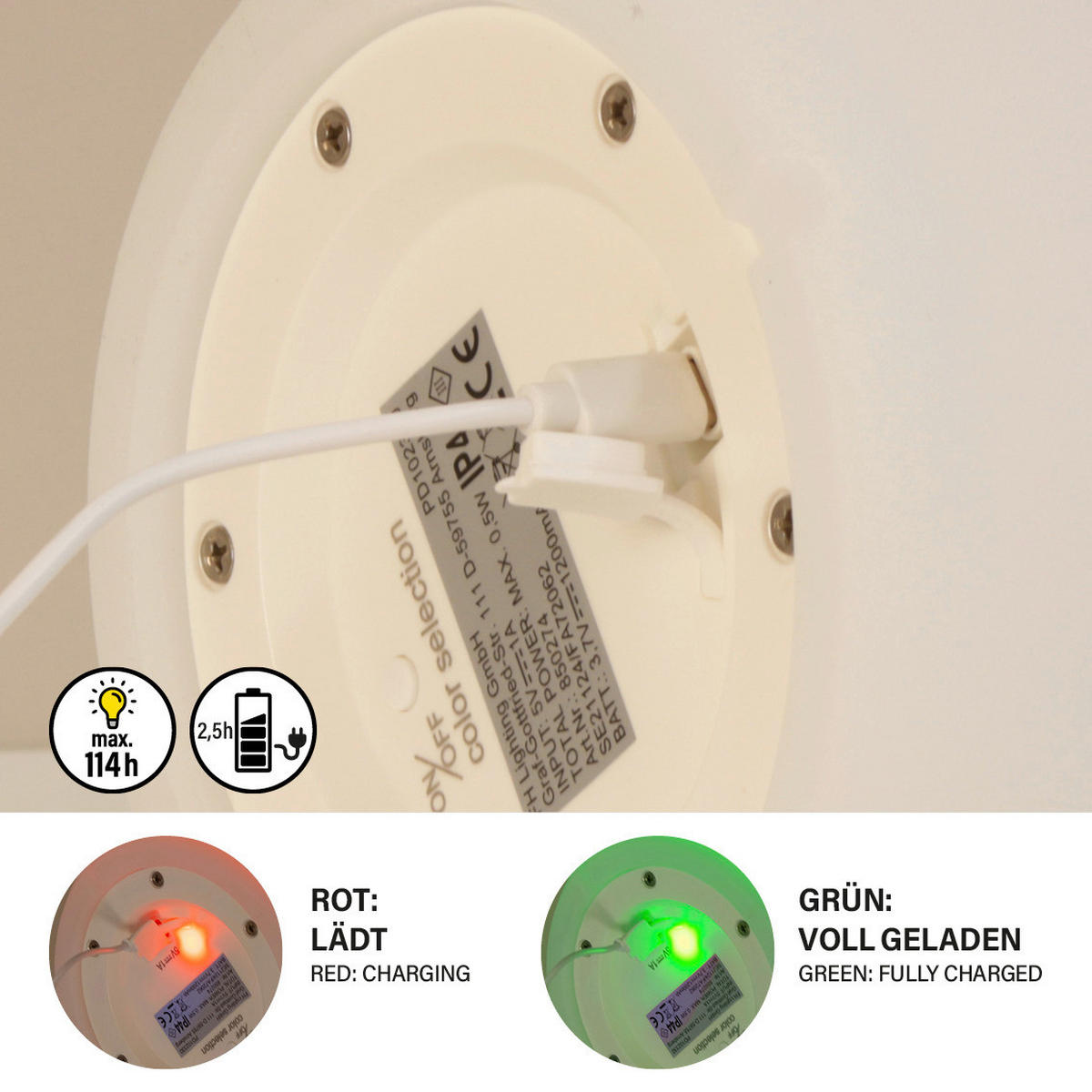 LED-Außenleuchte 850274 Ruby weiß H/D: ca. 30x18 cm Ruby - weiß (18,00/30,00cm) - easy! by FHL