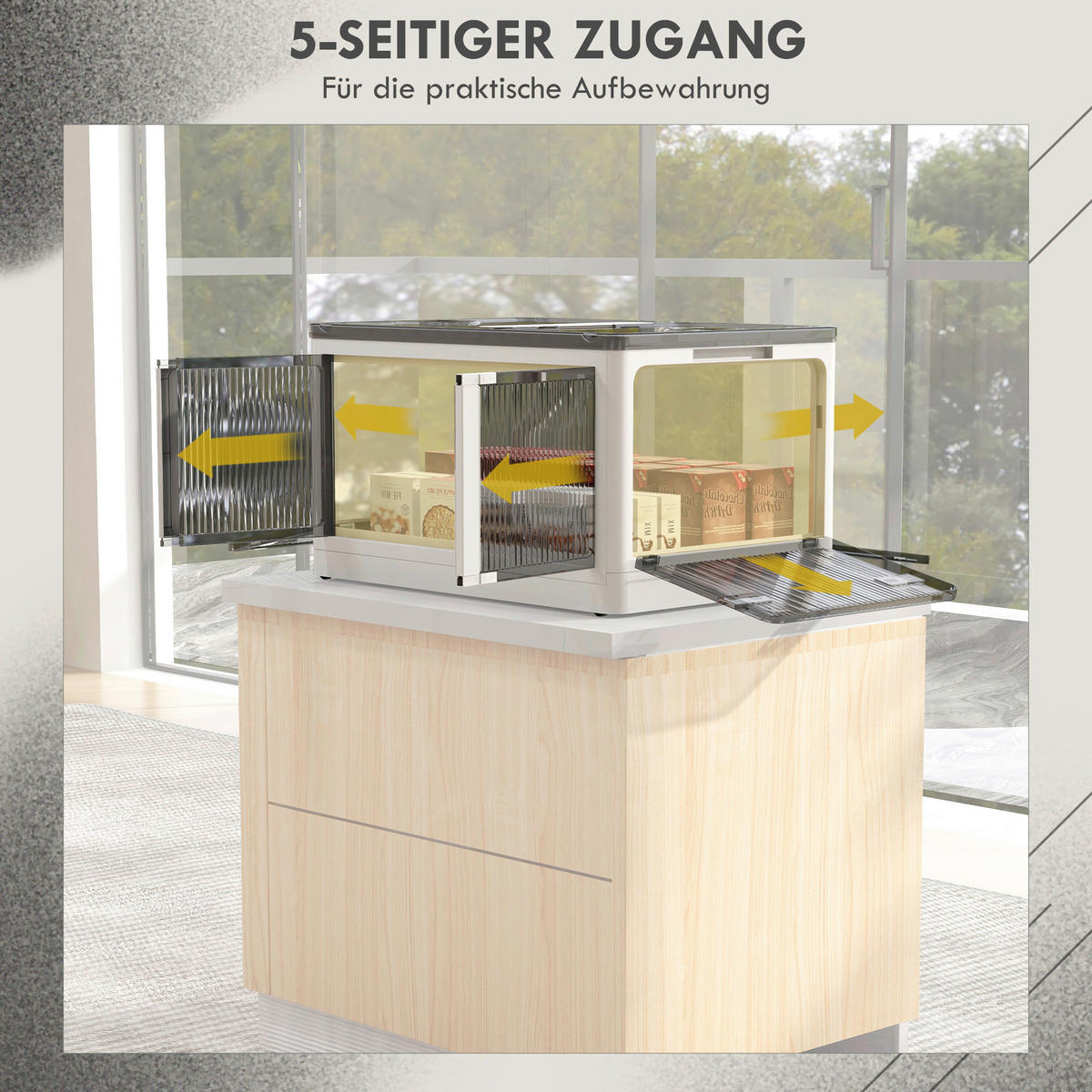 HOMCOM Aufbewahrungsbox weiß B/H/L: ca. 42x60x34 cm Aufbewahrungsbox - weiß (34,00/42,00/60,00cm) - HOMCOM