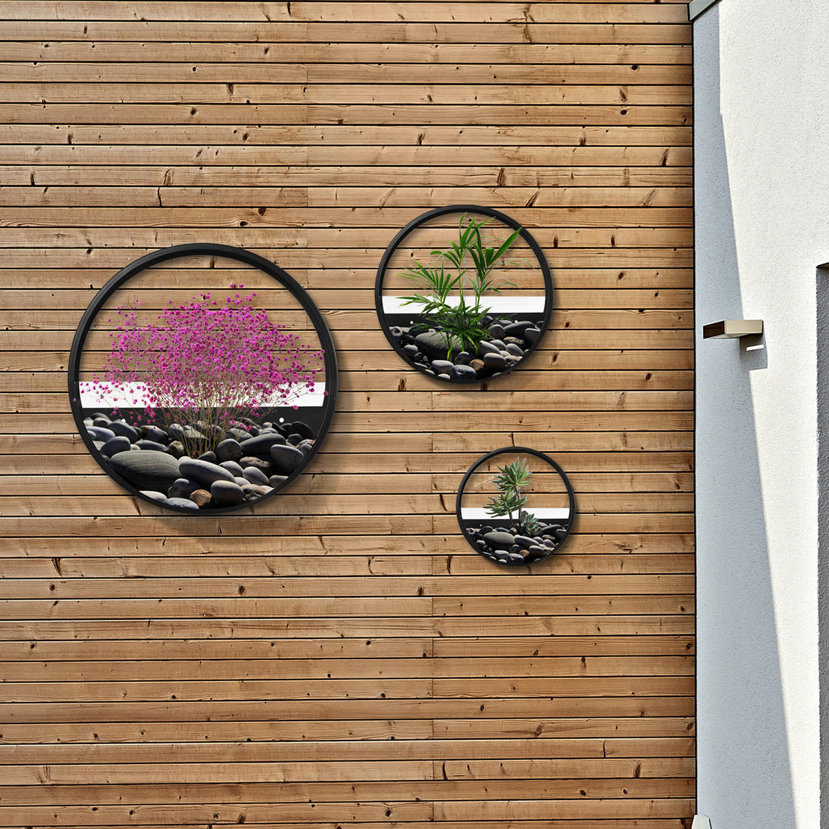 Outsunny Blumentöpfe-Set für die Wand schwarz Stahl B/H/L: ca. 30,5x5x30,5 cm Blumentöpfe-Set_für_die_Wand - schwarz (30,50/30,50/5,00cm) - Outsunny