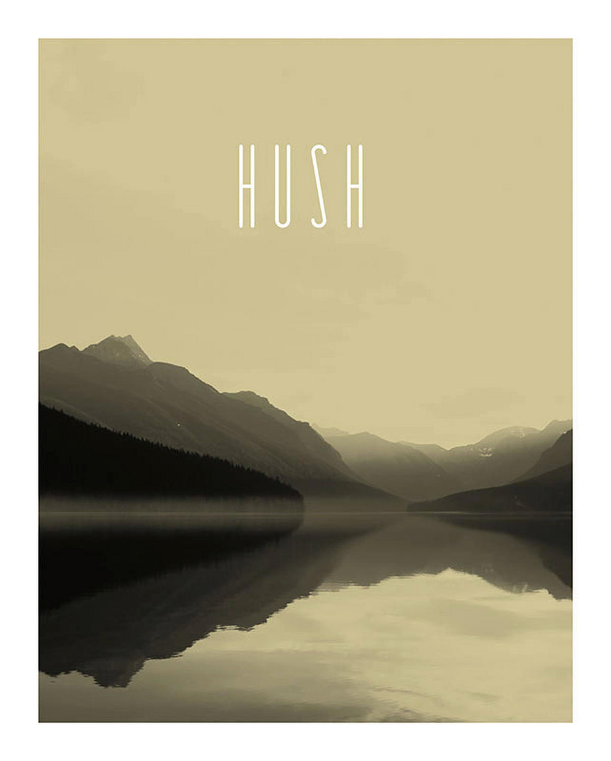 Komar Poster Word Lake Hush Sand Natur B/L: ca. 40x50 cm Word Lake Hush Sand - (40,00/50,00cm) - Komar