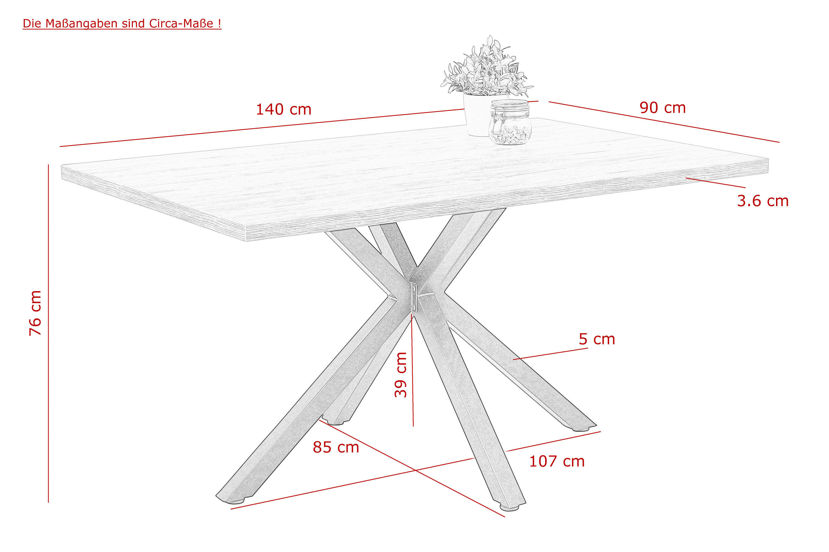 Thumbnail - Esstisch CLEO Eiche Old Wood Nachbildung schwarz pulverbeschichtet B/H/T: ca. 140x76x90 cm