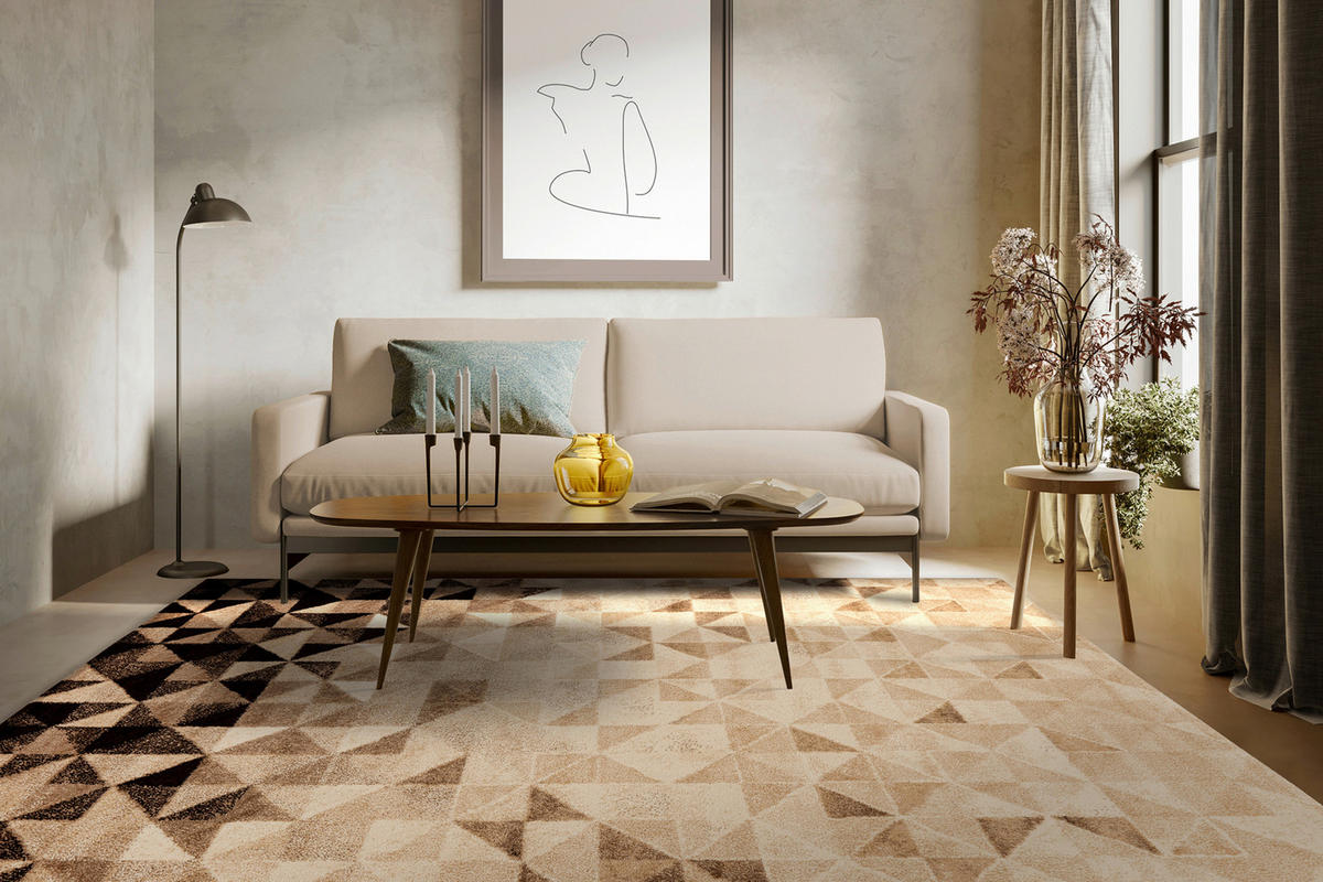 360Living Teppich Naila creme B/L: ca. 120x170 cm Naila - braun/creme (120,00/170,00cm) - 360Living