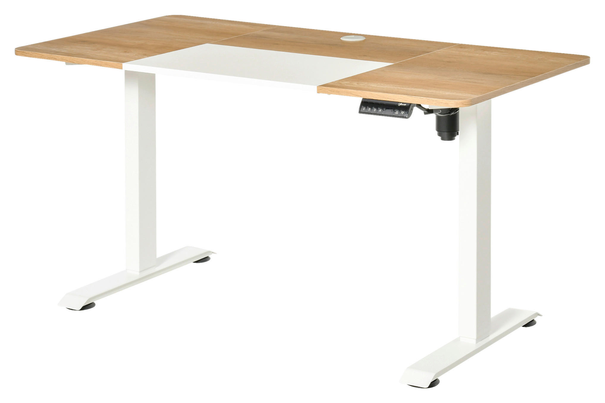 Schreibtisch 920-071V90WT natur Holz Nachbildung weiß B/H/T: ca. 140x116x70 cm 920-071V90WT - weiß/natur (140,00/116,00/70,00cm) - Vinsetto