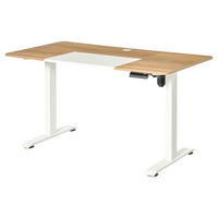 Schreibtisch 920-071V90WT natur Holz Nachbildung weiß B/H/T: ca. 140x116x70 cm 920-071V90WT - weiß/natur (140,00/116,00/70,00cm) - Vinsetto