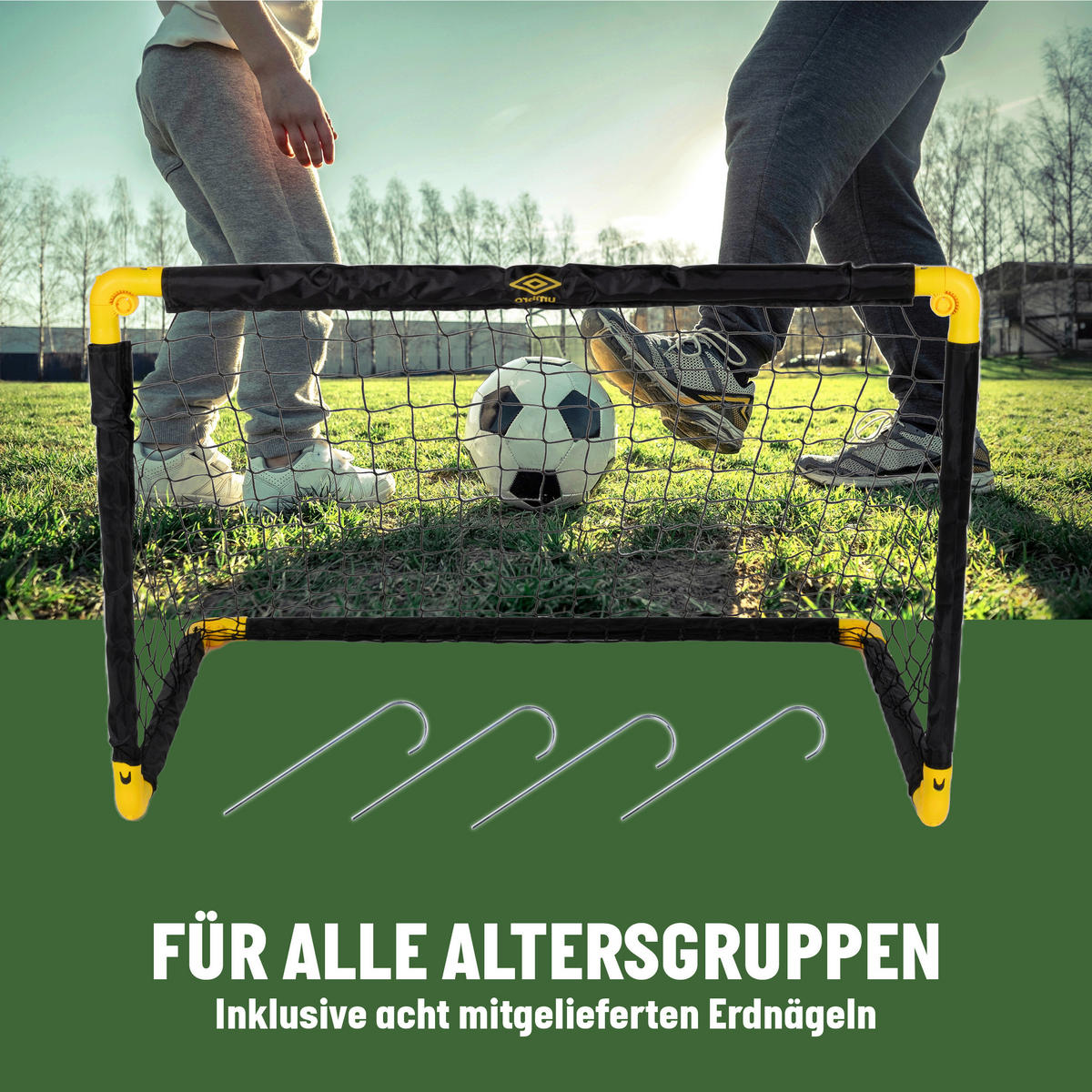 umbro Fußballtor schwarz B/H/L: ca. 60,5x61x90 cm Fußballtor - gelb/schwarz (90,00/60,50/61,00cm) - umbro