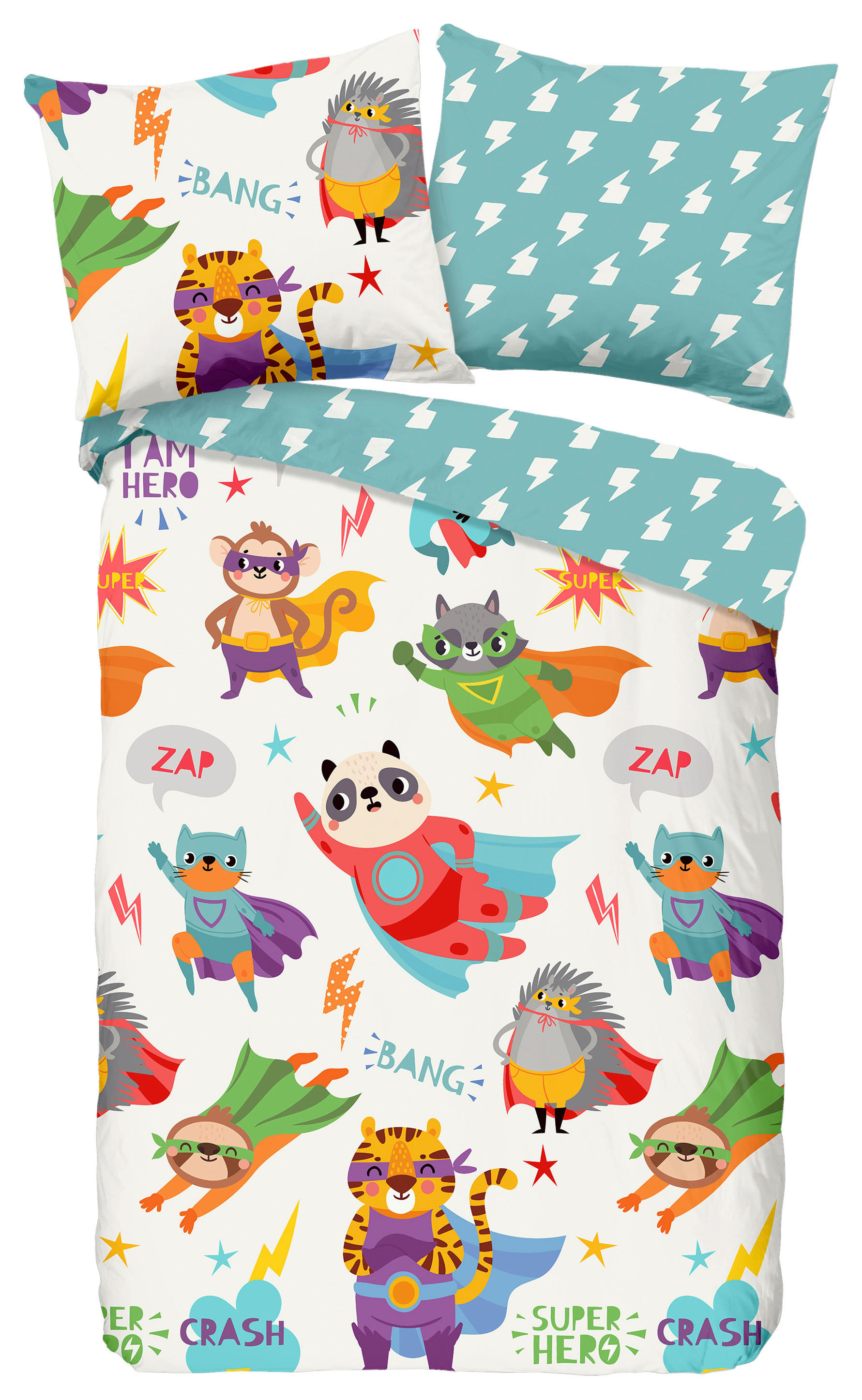 Bettwäsche Superhero Multi Baumwolle B/L: ca. 120x150 cm Superhero - Multi (120,00/150,00cm) - Good Morning