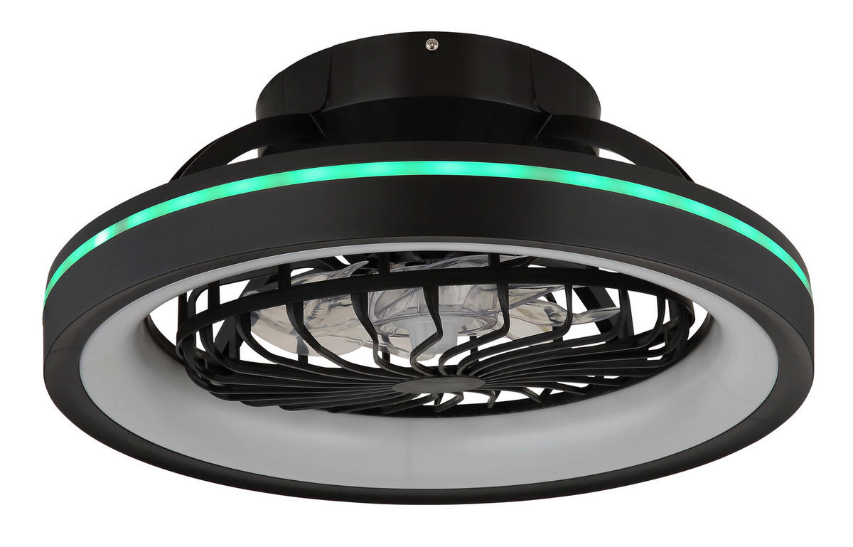 GLOBO LED-Deckenventilator DEANNE 3665 Opal schwarz H/D: ca. 20x48 cm max. 40 W DEANNE - schwarz/Opal (48,00/20,00cm) - GLOBO
