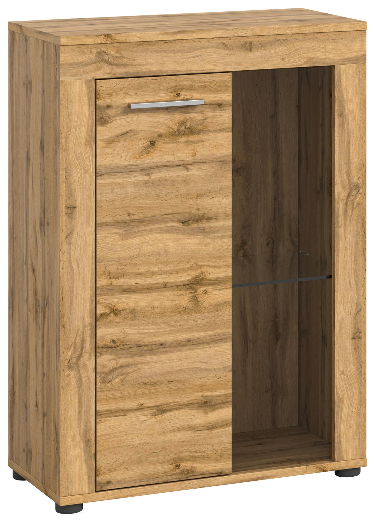 Vitrine Jam Eiche Wotan Nachbildung B/H/T: ca. 60x86x35 cm Jam - Eiche (60,00/86,00/35,00cm) - xonox.home