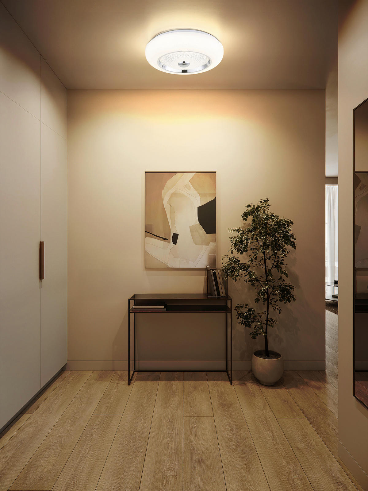 GLOBO Deckenleuchte Opal weiß klar Metall Acryl Kunststoff H/D: ca. 10x38,5 cm 1 Brennstellen GRAHAM - klar/weiß (38,50/10,00cm) - GLOBO