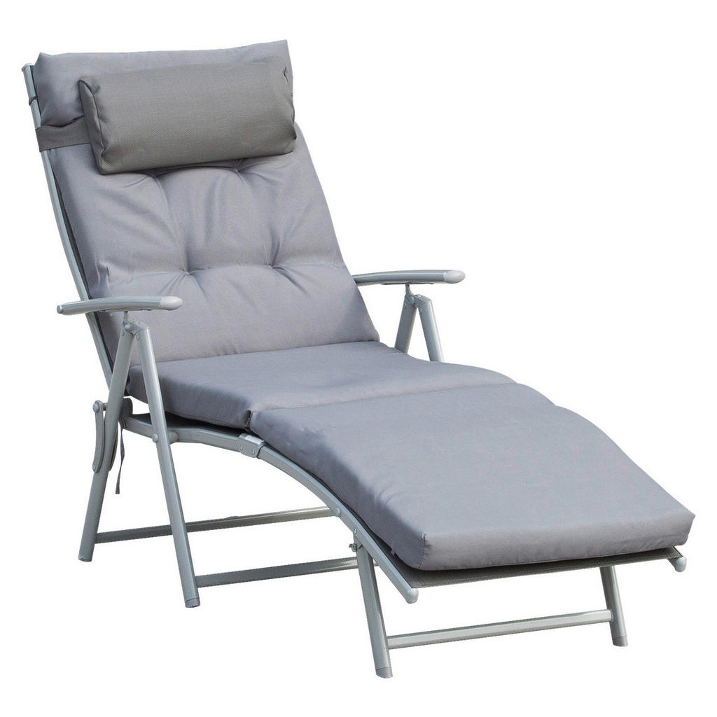 Outsunny Sonnenliege grau Metall B/H/L: ... Outsunny Sonnenliege grau Metall B/H/L: ...