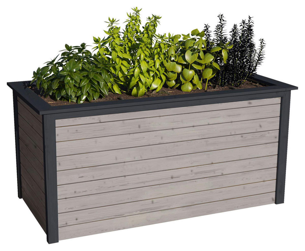 Karibu Hochbeet grau Holz B/H/L: ca. 178x97x97 cm Hochbeet_3 - grau (97,00/178,00/97,00cm) - Karibu