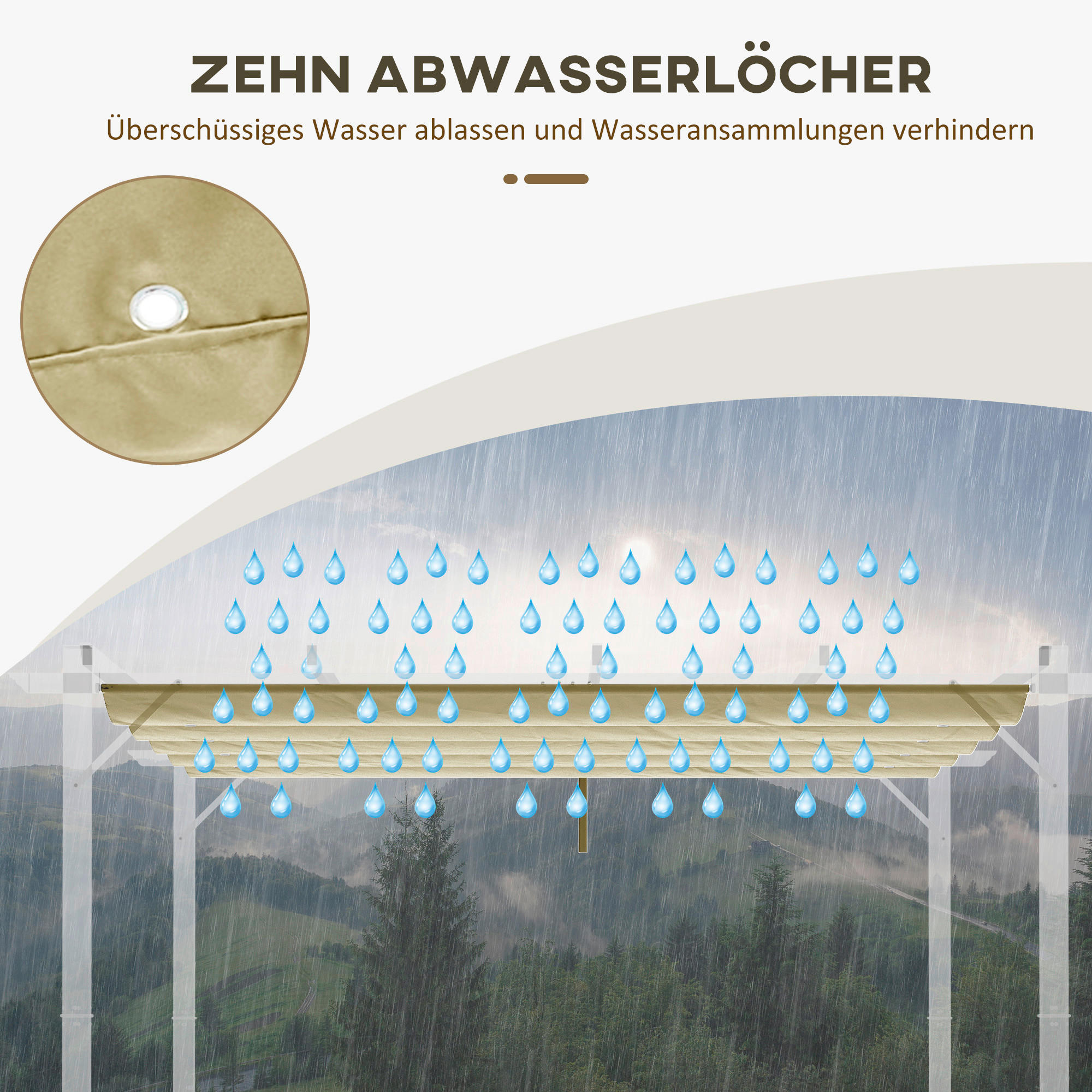 Thumbnail - Outsunny Ersatzdach beige Polyester B/H/L: ca. 255x6x250 cm