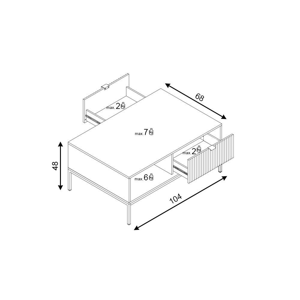 Couchtisch COUCHTISCH AURA AU06 grauschwarz B/H/T: ca. 104x68x42 cm COUCHTISCH AURA AU06 - grauschwarz (104,00/68,00/42,00cm) - WIPMEB