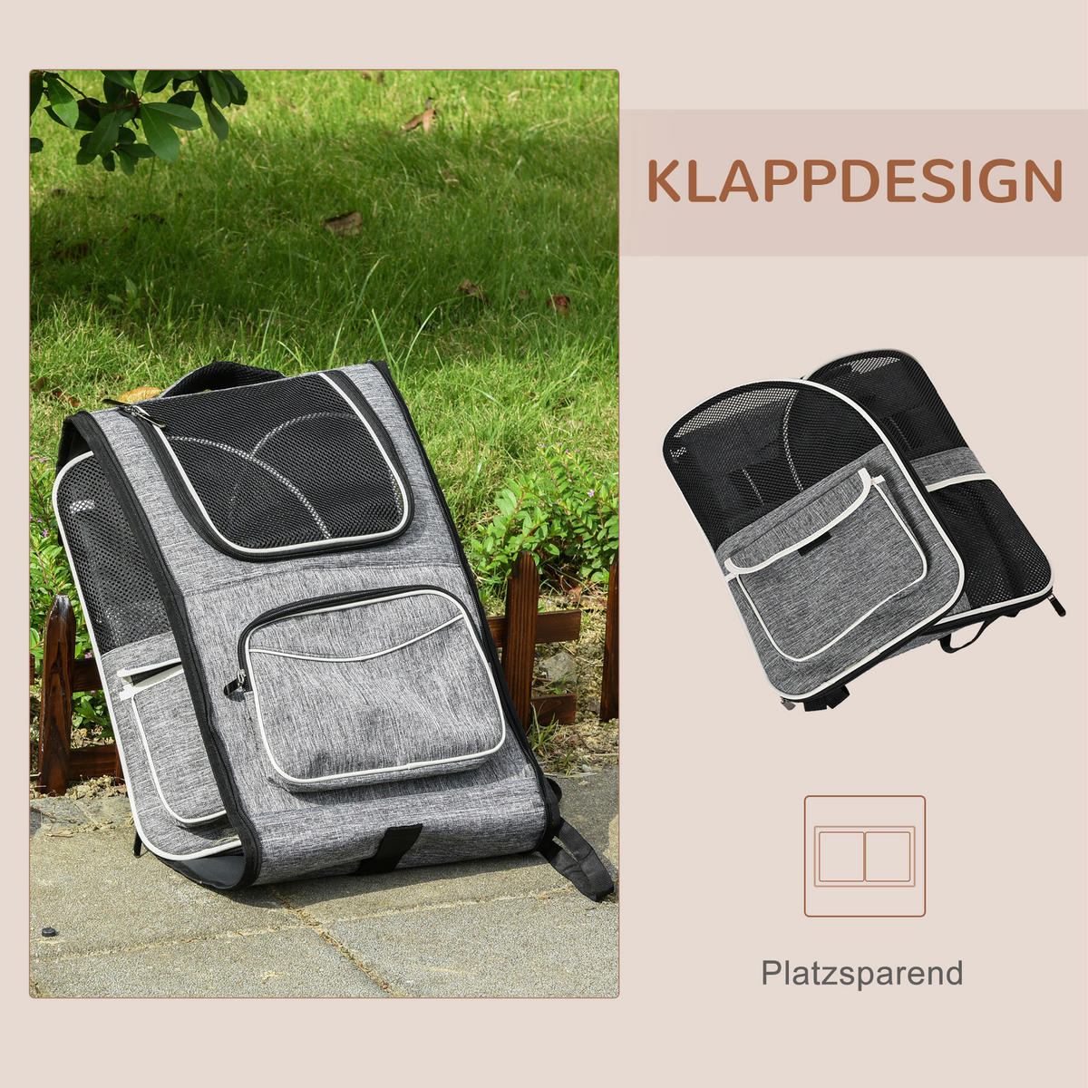 PawHut Tragetasche für Haustiere schwarz Polyester B/H/L: ca. 33x51,5x43 cm Tragetasche für Haustiere - weiß/schwarz (43,00/33,00/51,50cm) - PawHut