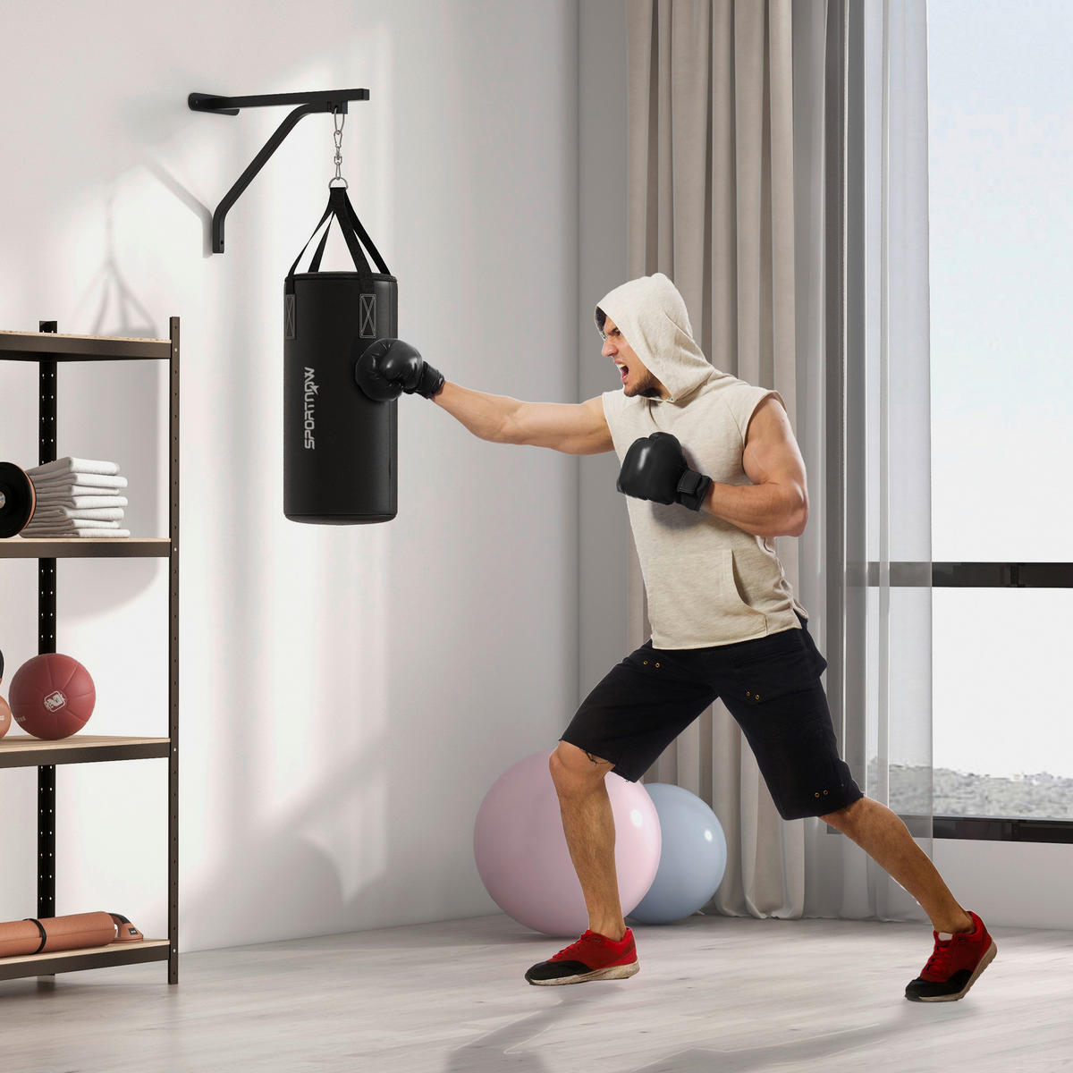 SPORTNOW Aufhängung für Sandsack schwarz Stahl B/H/L: ca. 30x90x30 cm Aufhängung für Sandsack - schwarz (30,00/30,00/90,00cm) - SPORTNOW