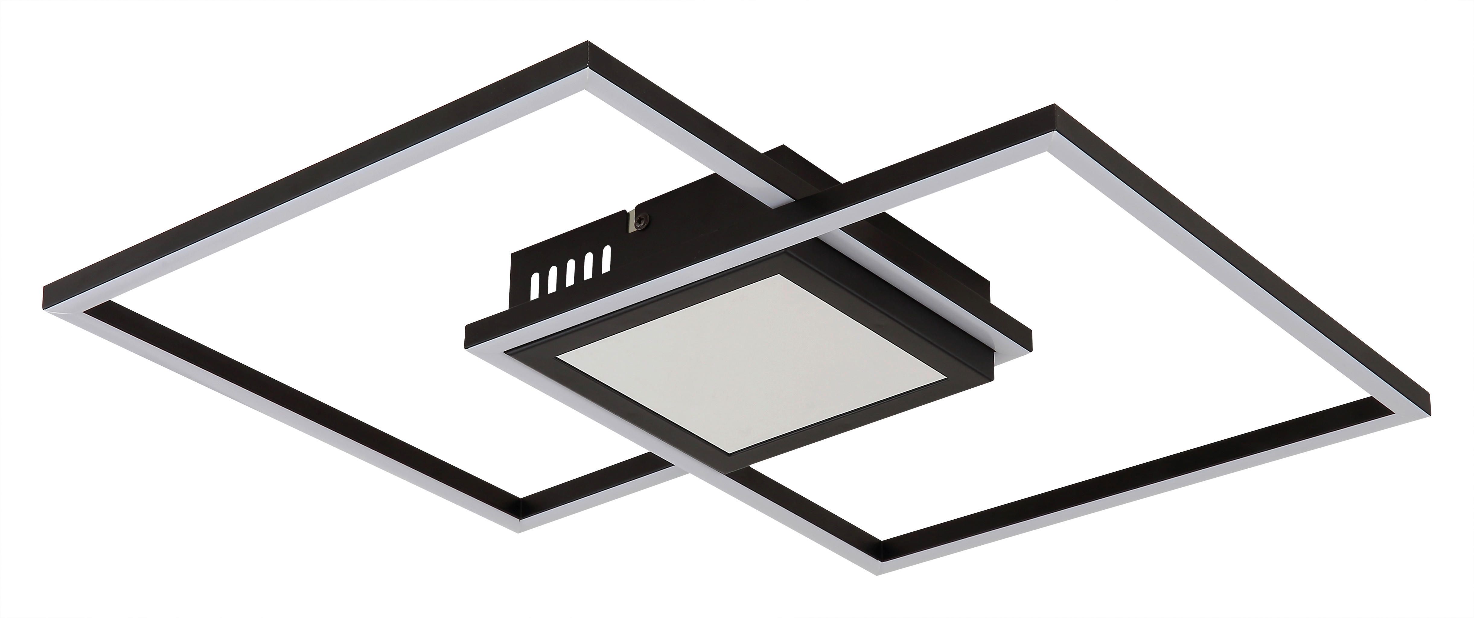 Thumbnail - GLOBO LED-Deckenleuchte Saunders schwarz Aluminium Metall B/H/L: ca. 42,6x5x42,6 cm 1 Brennstellen