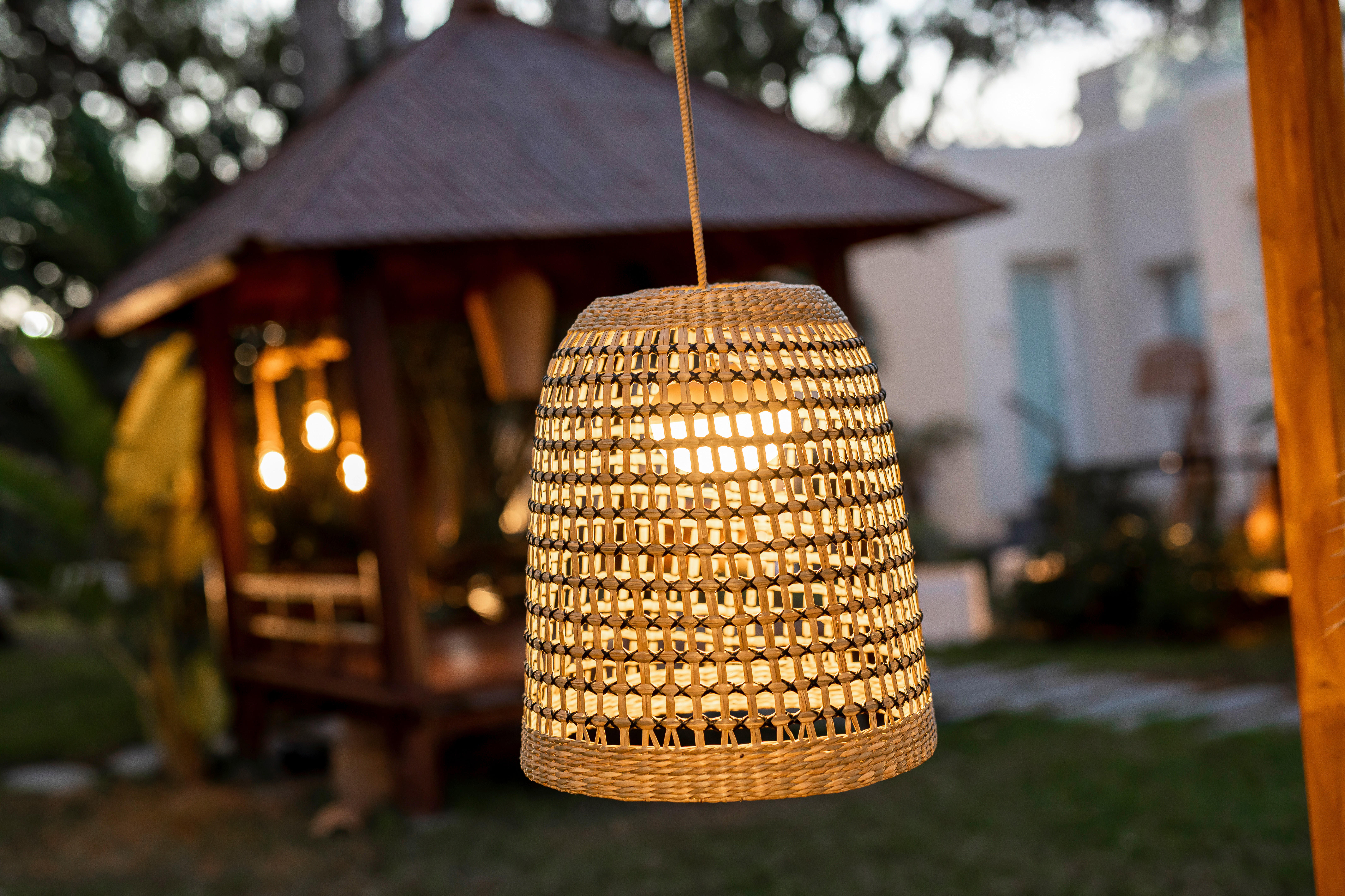 NewGarden LED-Pendelleuchte braun B/H/L: ca. 33x35x33 cm 1.0 Brennstellen POSITANO 35 - braun (33,00/33,00/35,00cm) - NewGarden