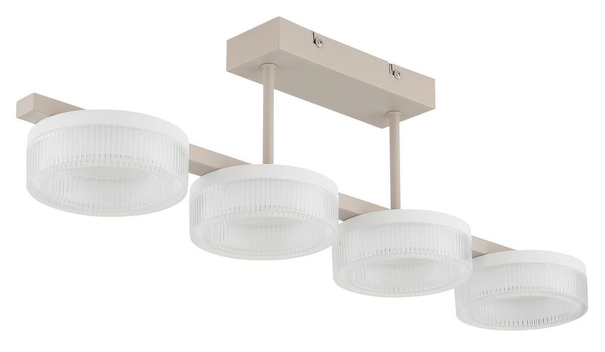 GLOBO Deckenleuchte sand transparent weiß Metall Kunststoff B/H/L: ca. 13x19,5x67 cm 1 Brennstellen ZARA - sand/weiß (67,00/13,00/19,50cm) - GLOBO