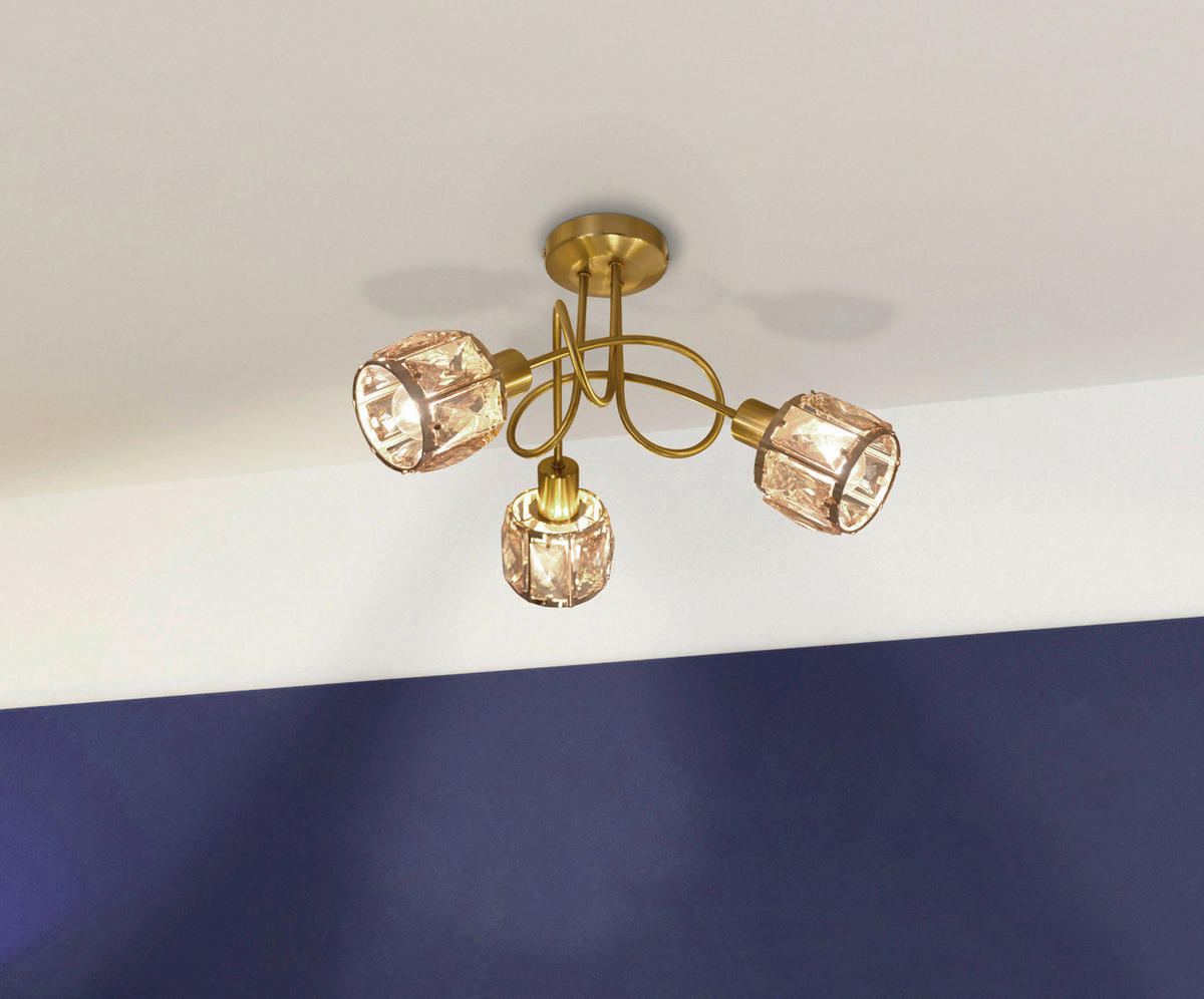 Näve Leuchten Spotleuchte 1280858 gold Metall Glas B/H/T: ca. 38x24x38 cm 3 Brennstellen Josefa - gold (38,00/24,00/38,00cm) - Näve Leuchten