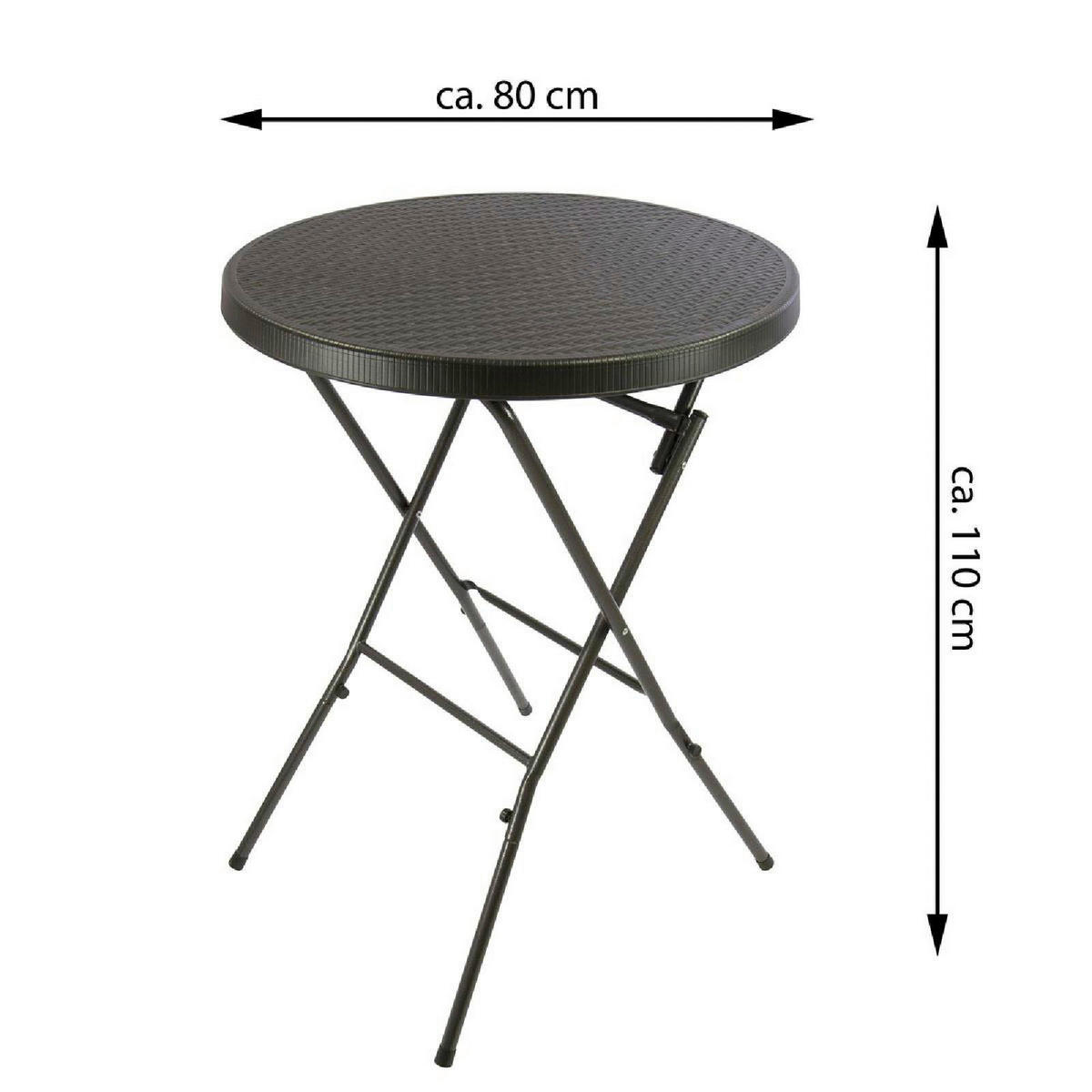 VCM Stehtisch schwarz Kunststoff H/D: ca. 110x80 cm Stehtisch - schwarz (80,00/110,00cm) - VCM