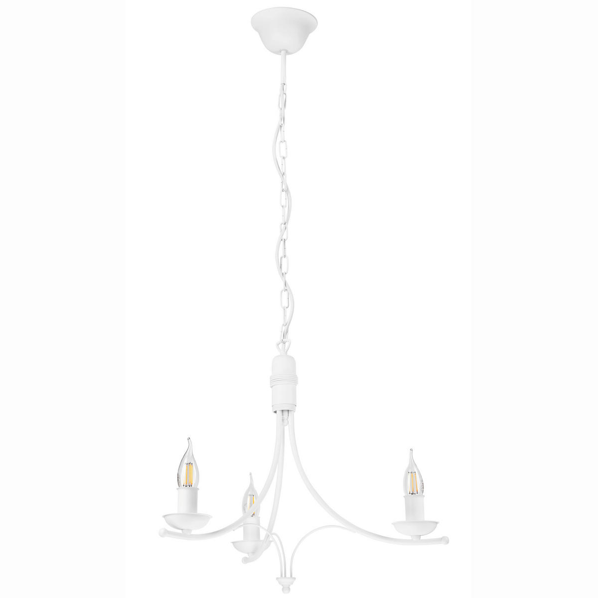 Lamkur Pendelleuchte LUCY 44149 weiß Stahl H/L: ca. 100x50 cm E14 3 Brennstellen Lucy - weiß (50,00cm) - Lamkur