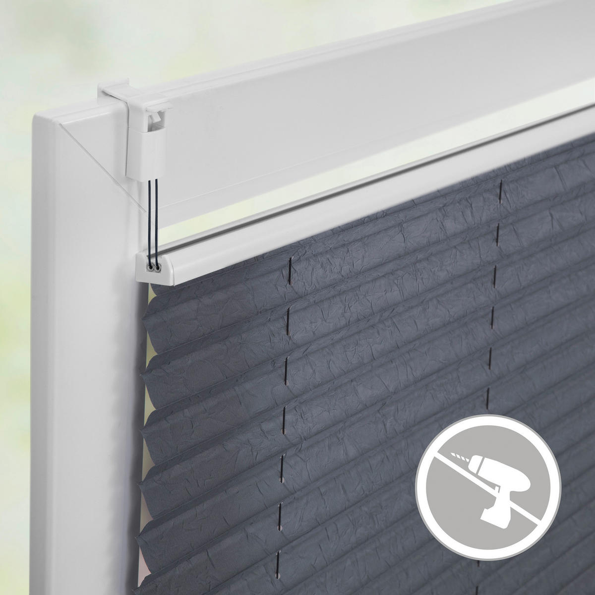 Spannplissee grau B/L: ca. 45x130 cm Plissee_Klemmfix - grau (45,00/130,00cm) - LICHTBLICK