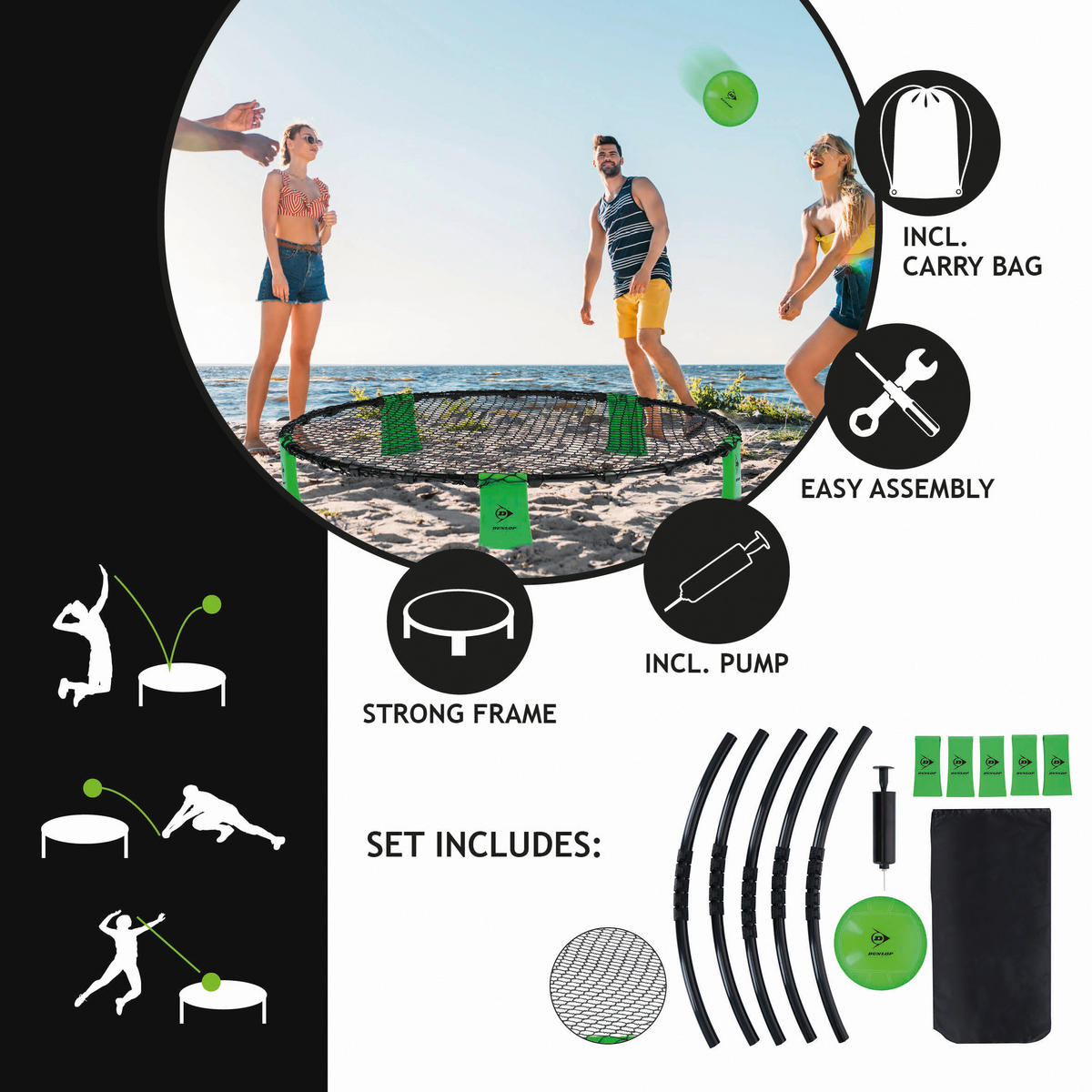 Dunlop Spyderball Set grün B/H/L: ca. 90x20x90 cm Spyderballset_4tlg. - grün (90,00/90,00/20,00cm) - Dunlop