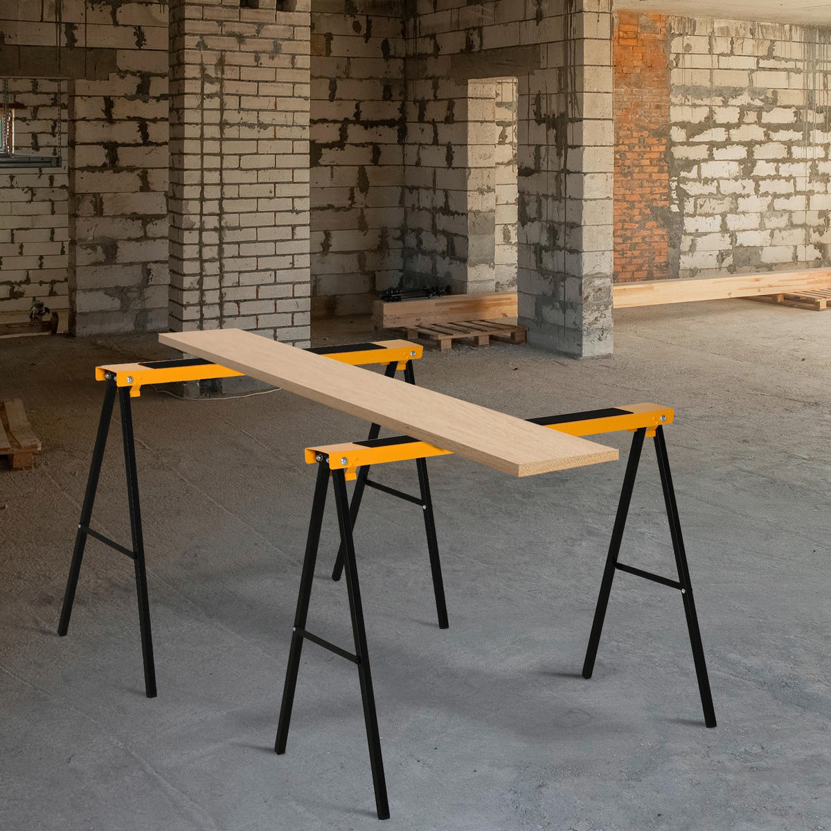 Sägebock rutschfest grün B/H/L: ca. 43x15x135 cm Sägebock B71-039 - grün/silber (135,00/43,00/15,00cm) - HOMCOM