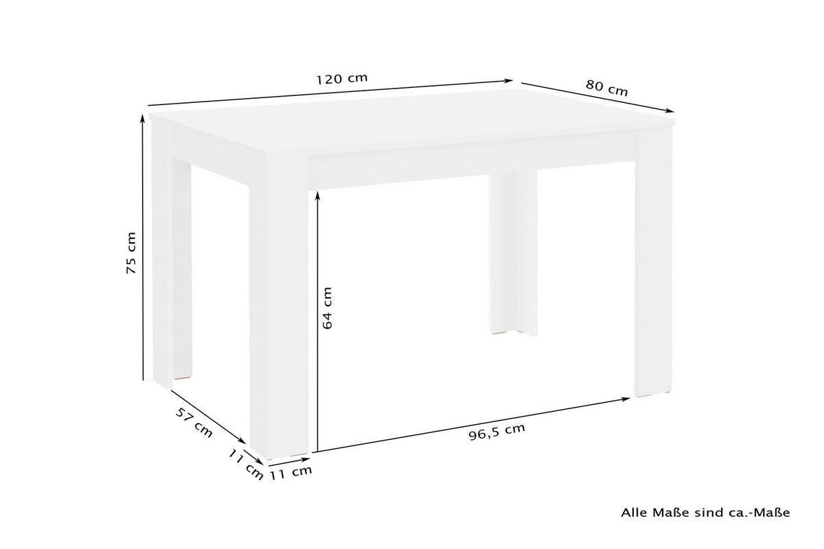 Tisch NEPAL Beton Optik B/H/T: ca. 120x75x80 cm NEPAL - Beton (120,00/75,00/80,00cm) - byLIVING
