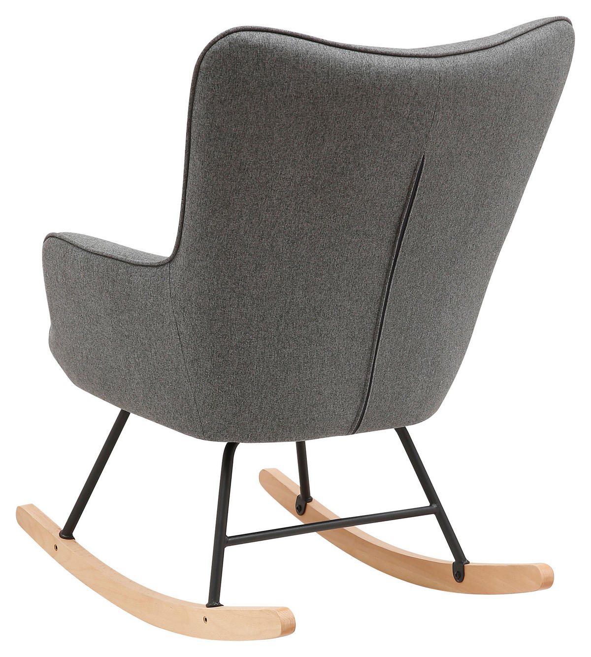 byLIVING Schaukelstuhl RICHIE grau schwarz natur Webstoff Metall Buche B/H/T: ca. 72x92x92 cm RICHIE - natur/schwarz (72,00/92,00/92,00cm) - byLIVING
