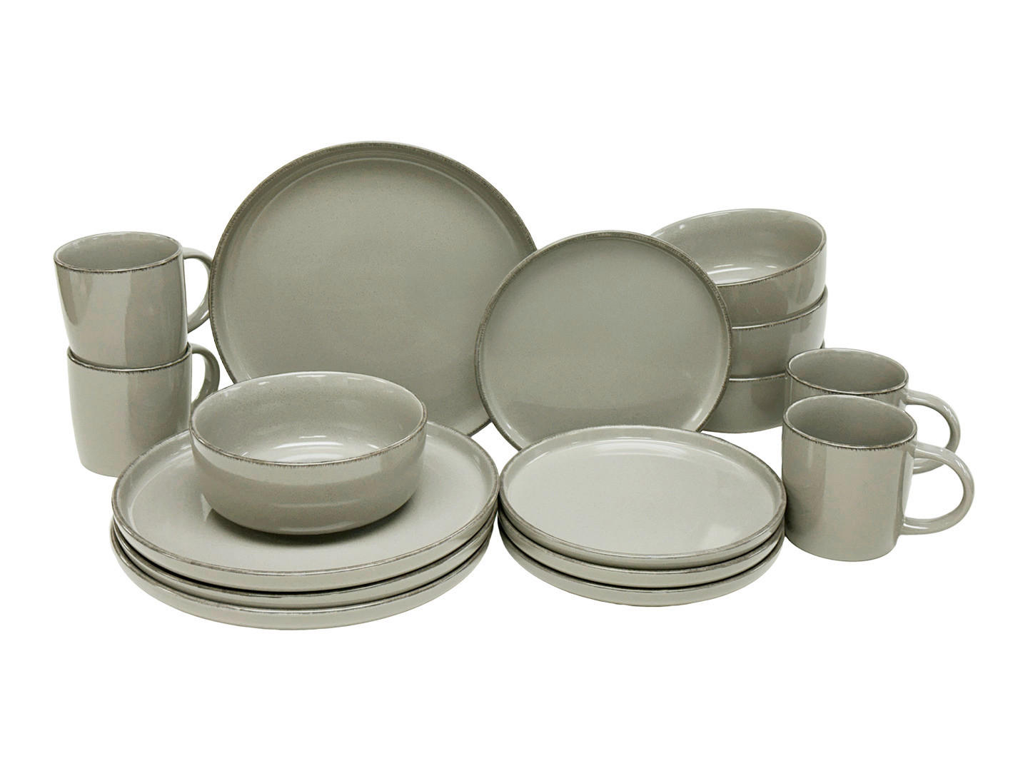 KEVOLI home Kombiservice taupe Steingut 16 tlg. Kombiservice_Visby_16tlg. - taupe (28,50/30,50/29,50cm) - KEVOLI home