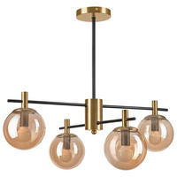 Lamkur Deckenleuchte gold Stahl Glas B/H/L: ca. 51x53x51 cm E14 6 Brennstellen LILOU - gold (51,00/51,00/53,00cm) - Lamkur