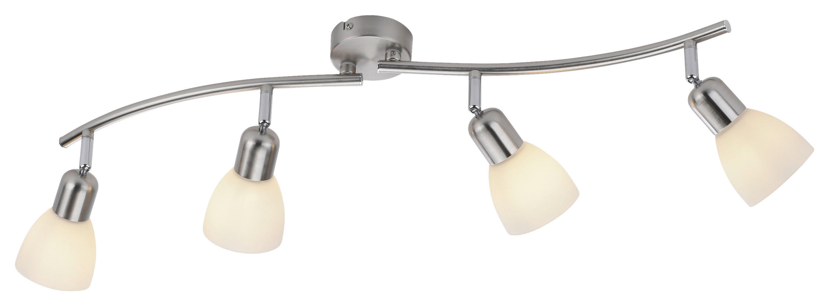 Just Light Spotbalken PN11954-55  Karo stahlfarbig weiß Aluminium Kunststoff Glas B/H/L: ca. 22x21x87 cm E14 4 Brennstellen Karo - weiß/stahlfarbig (87,00/22,00/21,00cm) - Just Light
